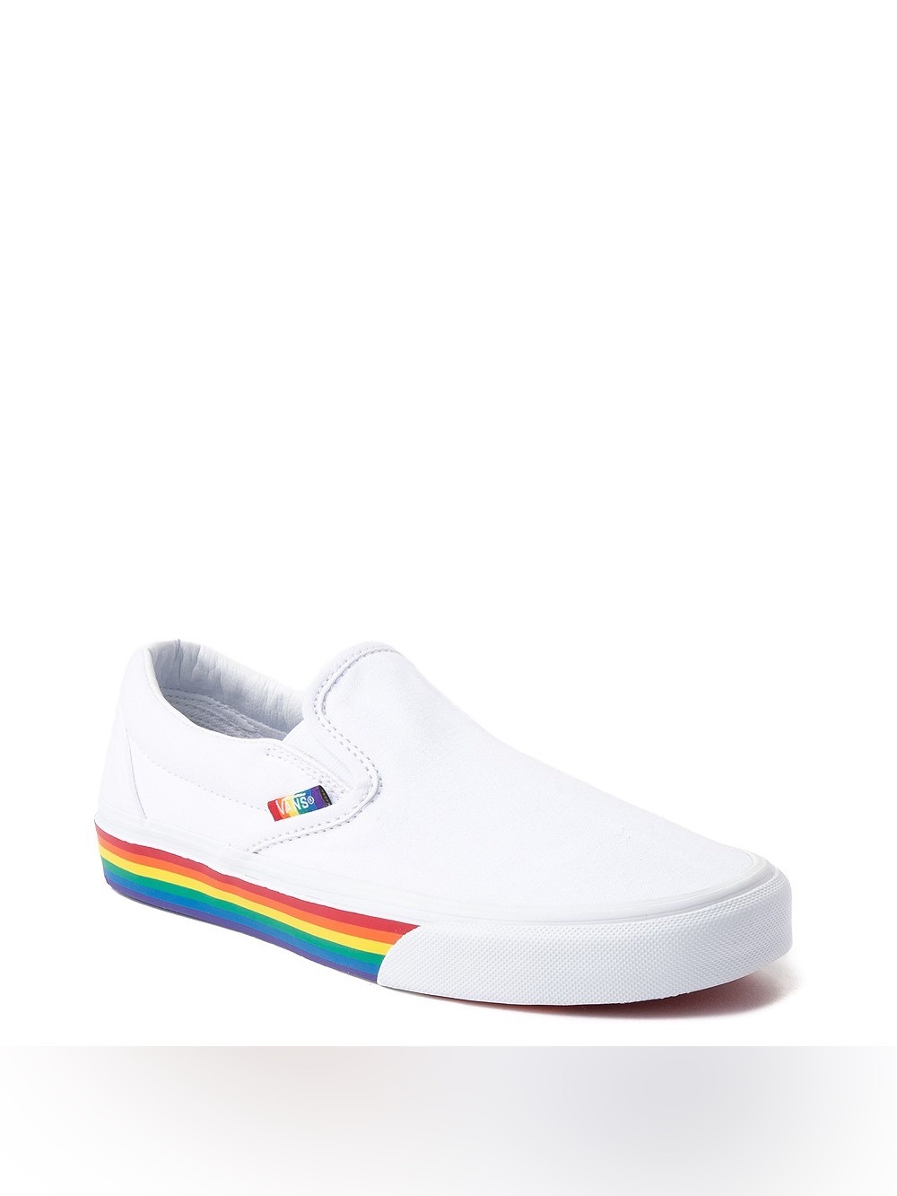 VANS Pride Slip-On Skateboard Sneakers White & Rainbow